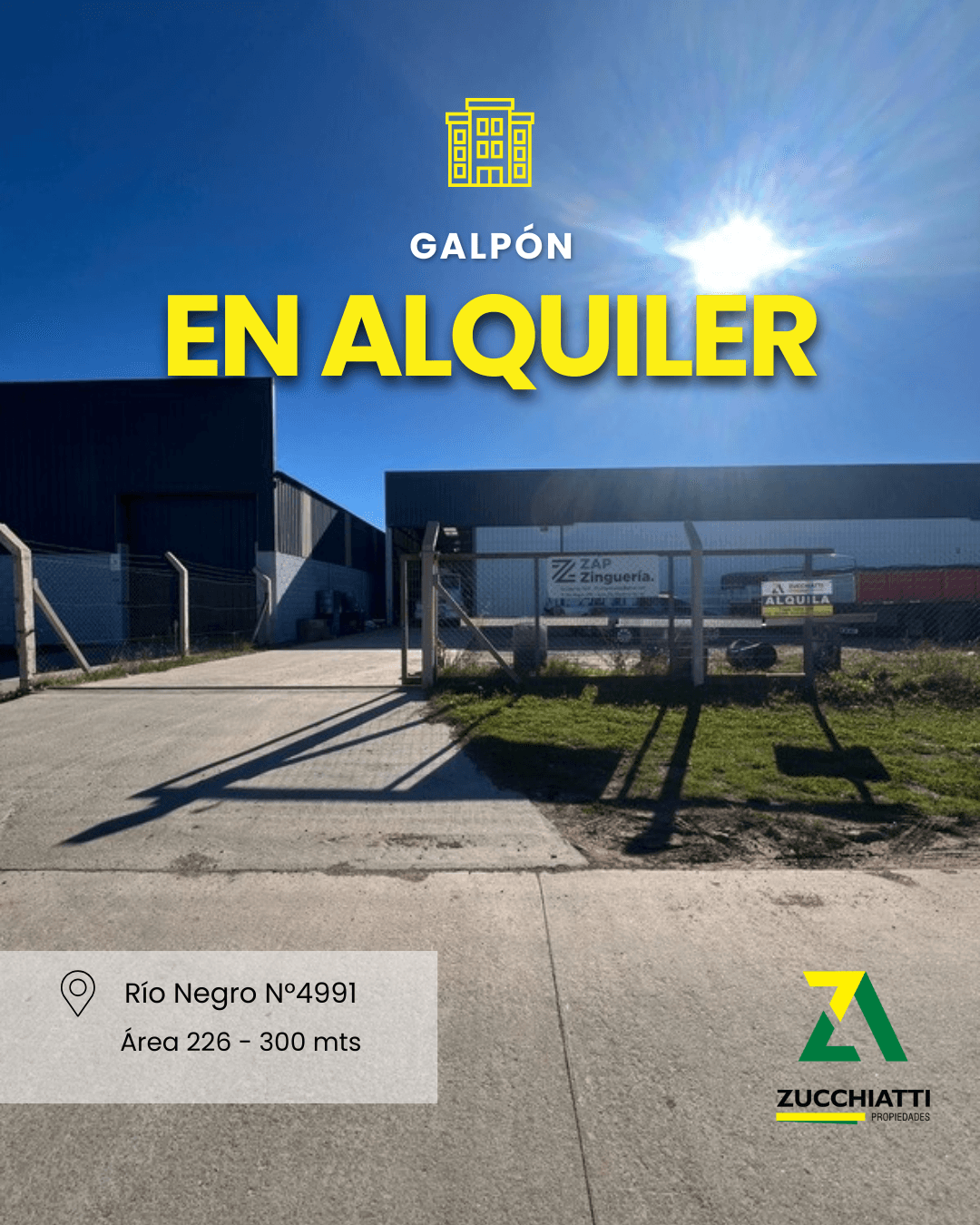 Alquiler galpón área 226